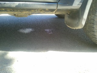 area under pajero where it was dripping