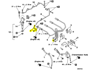 Injector pump pipes