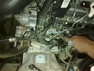 Front Lower L/h side of engine