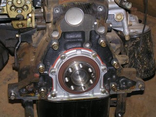 Rear of engine with mounting plate removed