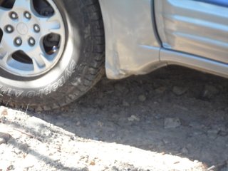 My damage after going down a rocky step