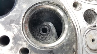 Inlet valve no.2  -white residue inside