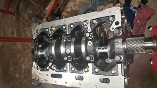 Bolts in and being torqued up.(Torque To Yield Bolts)