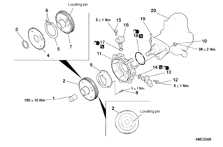 Exploded view of pump