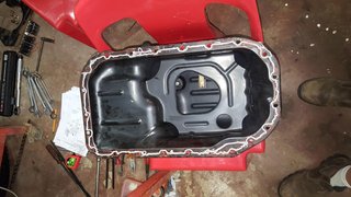 Sump with sealant applied